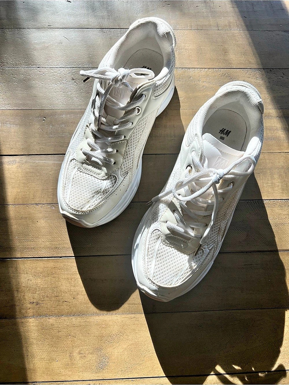 H&M Cream White Chunky Retro Sneakers Size 40